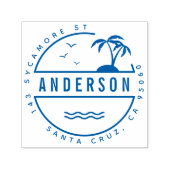 トロピカルパームツリーズサマーファミリー差出人住所 セルフインキングスタンプ (デザイン)