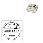 トロピカルパームツリーズサマーファミリー差出人住所 ラバースタンプ (押印)