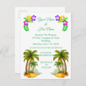 トロピカルパームツリーズサンダー_コーブ インビテーションポストカード (正面/裏面)