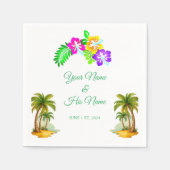 トロピカルパームツリーズサンダー_コーブ スタンダードカクテルナプキン (正面)