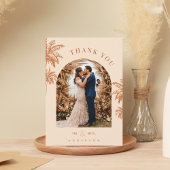 トロピカルパームツリーズサンドビーチ目的地の結婚式 サンキューカード