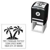 トロピカルパームツリーズシーショアビーチ名アドレス セルフインキングスタンプ (インサイチュ)