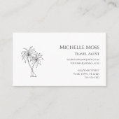 トロピカルパームツリーズスケッチシンプル植物学 名刺 (正面)