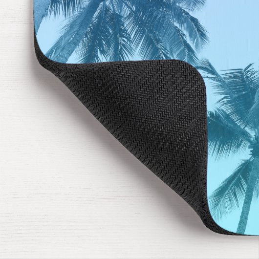 トロピカルパームツリーズティール(緑がかった色)勾配トレンディー マウスパッド (コーナー)