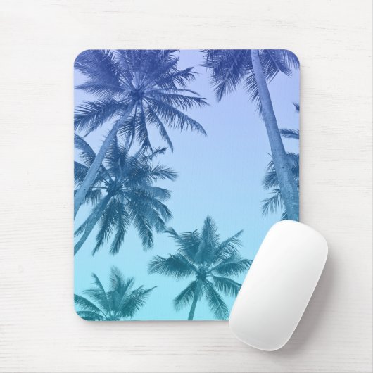 トロピカルパームツリーズティール(緑がかった色)勾配トレンディー マウスパッド (マウス)