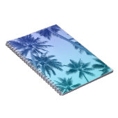 トロピカルパームツリーズティール(緑がかった色)勾配ビーチ ノートブック (右側)