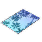 トロピカルパームツリーズティール(緑がかった色)勾配ビーチ ノートブック (左側)