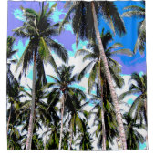 トロピカルパームツリーズデザイン シャワーカーテン (正面)