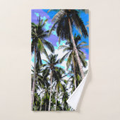 トロピカルパームツリーズデザイン。 バスタオルセット (ハンドタオル)