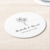 トロピカルパームツリーズデスティネーションウェディング披露宴 ラウンドペーパーコースター (アングル)