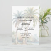 トロピカルパームツリーズデスティネーションウェディング招待状 招待状 (スタンド正面)