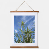 トロピカルパームツリーズトウェイン引用文ブルー&ホワイト 吊り下げ型タペストリー (正面2)