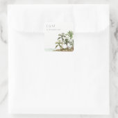 トロピカルパームツリーズビーチサンドモノグラム結婚ズ スクエアシール (バッグ)