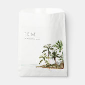 トロピカルパームツリーズビーチサンドモノグラム結婚ズ フェイバーバッグ (正面)