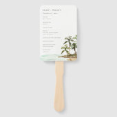 トロピカルパームツリーズビーチサンド結婚式 プログラム ハンドファン (正面)