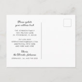 トロピカルパームツリーズビーチシーン新しいアドレス 案内ポストカード (裏面)