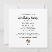 トロピカルパームツリーズビーチバースデーパーティー 招待状 (裏面)