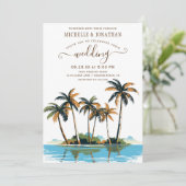 トロピカルパームツリーズビーチ先結婚式 招待状 (スタンド正面)