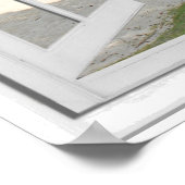 トロピカルパームツリーズビーチ海ビューフェイクウィンドウ ポスター (角)