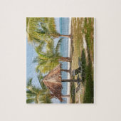 トロピカルパームツリーズビーチ海ヴァージン諸島 ジグソーパズル (縦)