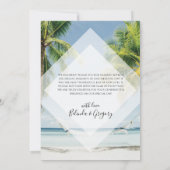 トロピカルパームツリーズビーチ結婚式サンキューカード サンキューカード (裏面)