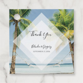 トロピカルパームツリーズビーチ結婚式プレゼント フェイバータグ