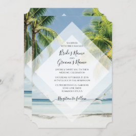 トロピカルパームツリーズビーチ結婚式招待状 招待状