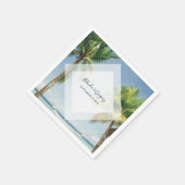 トロピカルパームツリーズビーチ結婚式 スタンダードカクテルナプキン (角)