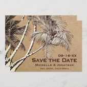 トロピカルパームツリーズビーチ結婚式 セーブザデート (正面/裏面)