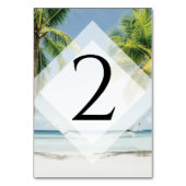 トロピカルパームツリーズビーチ結婚式 テーブルナンバー (裏面)