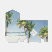 トロピカルパームツリーズビーチ結婚式 フェイバーボックス (折り畳みなし)