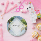 トロピカルパームツリーズビーチ結婚式 ペーパープレート (パーティー)