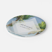 トロピカルパームツリーズビーチ結婚式 ペーパープレート (アングル)