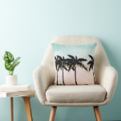 トロピカルパームツリーズピンクミントグラデーション金ゴールドは大きく夢 クッション (椅子)