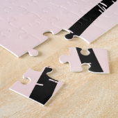 トロピカルパームツリーズピンクミントグラデーション金ゴールドは大きく夢 ジグソーパズル (側面)