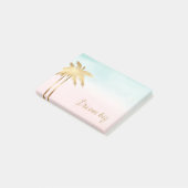 トロピカルパームツリーズピンクミントグラデーション金ゴールドは大きく夢 ポストイット (アングル)