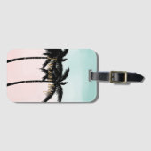 トロピカルパームツリーズピンクミントグラデーション金ゴールドは大きく夢 ラゲッジタグ (正面横)