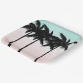 トロピカルパームツリーズピンクミント ペーパープレート (傾斜あり)