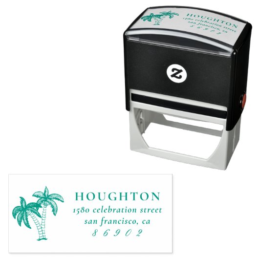 トロピカルパームツリーズファミリーネーム差出人住所 セルフインキングスタンプ (インサイチュ)