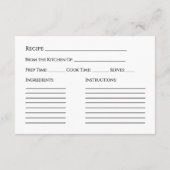 トロピカルパームツリーズブライダルシャワーレシピ エンクロージャーカード (裏面)