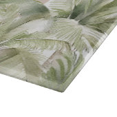 トロピカルパームツリーズベージュストライプビーチハウス カッティングボード (角)