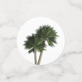 トロピカルパームツリーズホワイトテーブエレガントルデコール コンフェッティ (スモール正面)