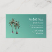 トロピカルパームツリーズモダンティール（緑がかった色）イベントプランナー 名刺 (正面)