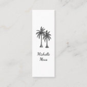 トロピカルパームツリーズモダンビーチ白黒 スキニー名刺 (正面)