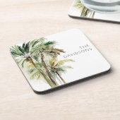 トロピカルパームツリーズモダンビーチ コースター (左側)