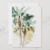 トロピカルパームツリーズモダンブライダルシャワー 招待状 (裏面)