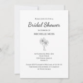 トロピカルパームツリーズモダンブライダルシャワー 招待状 (正面)