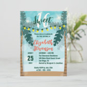 トロピカルパームツリーズライトズスウィート16誕生日 招待状 (スタンド正面)