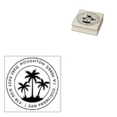トロピカルパームツリーズラウンド差出人住所 ラバースタンプ (押印)