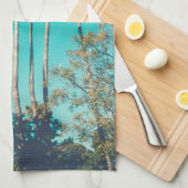 トロピカルパームツリーズレトロビブ キッチンタオル (四つ折り)